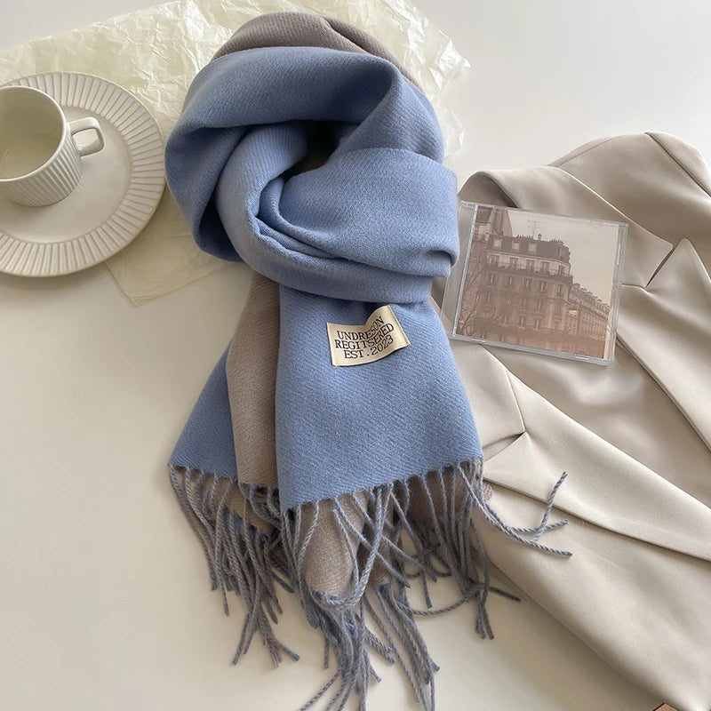 Fashion Solid Cashmere Warm Scarf