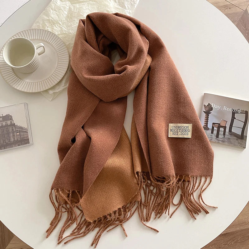 Fashion Solid Cashmere Warm Scarf