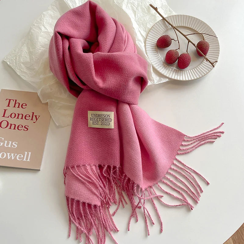 Fashion Solid Cashmere Warm Scarf