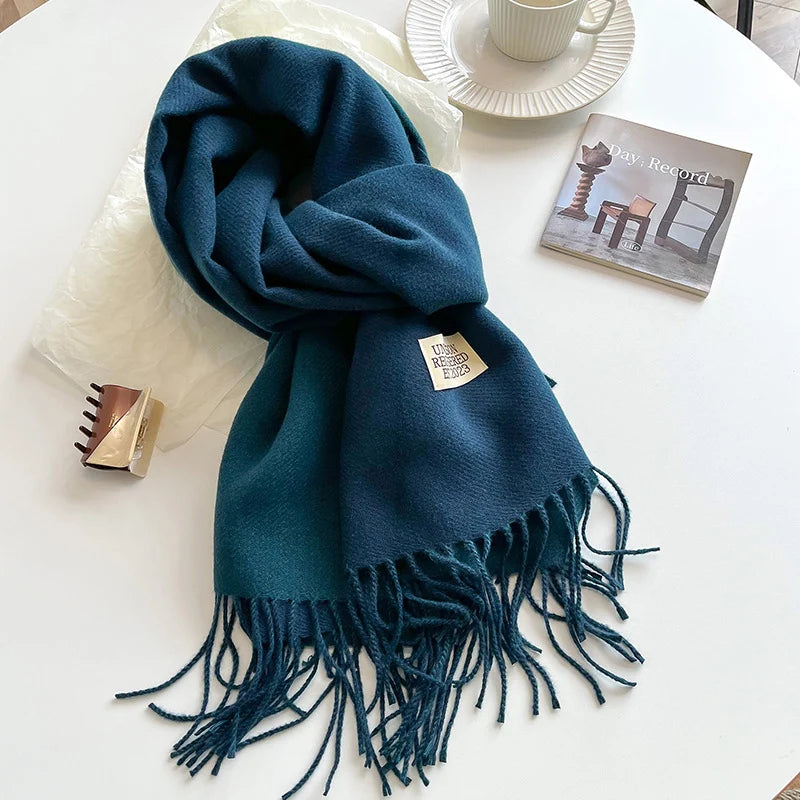 Fashion Solid Cashmere Warm Scarf