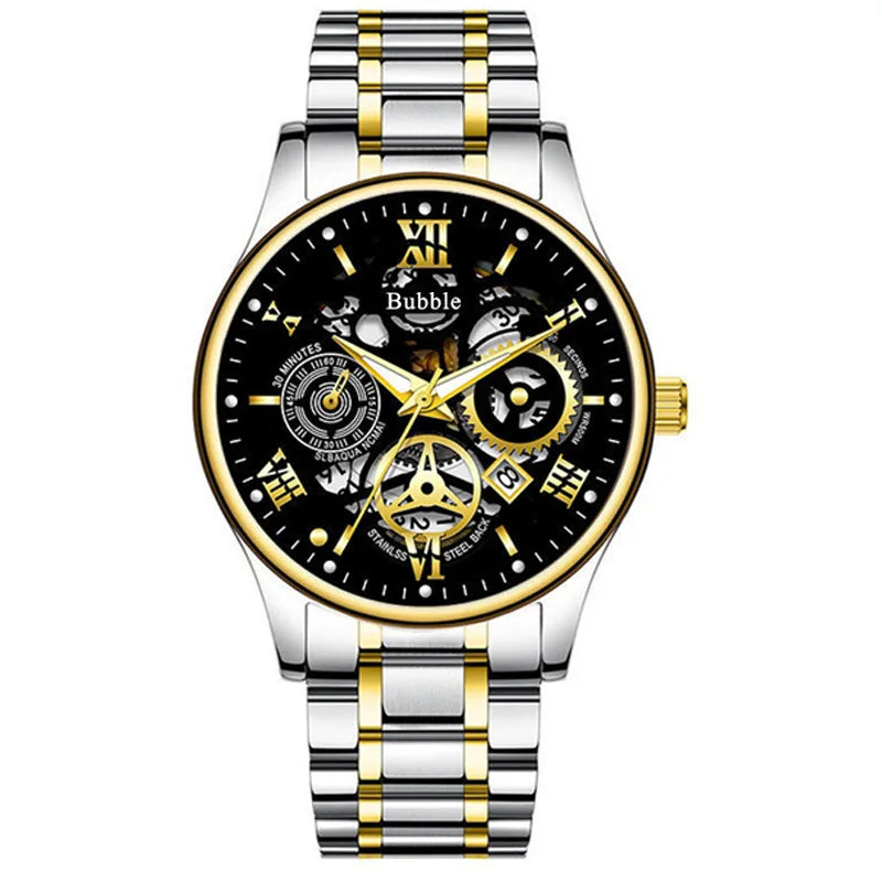 Watch for Men Trendy High End Light Luxury Versatile Quartz Wristwatches Waterproof Roman Hollow Male&