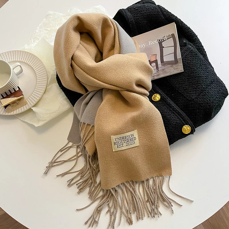 Fashion Solid Cashmere Warm Scarf