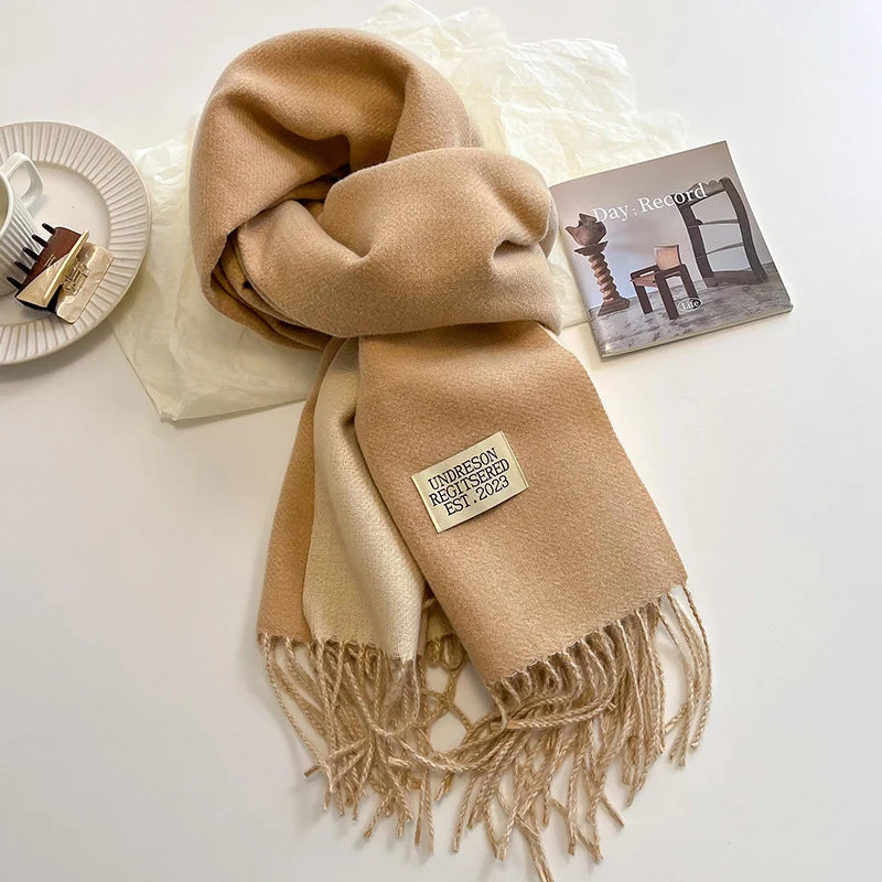 Fashion Solid Cashmere Warm Scarf