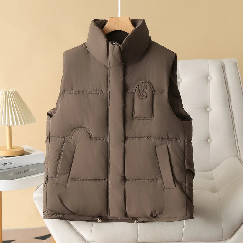 Warm Sleeveless Jacket Fashion Cotton-Padded Vest