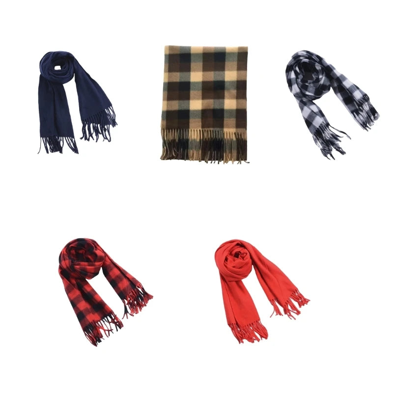 Winter Fall Warm Scarf Big Tartan Scarves Wrap Shawl Classical Tassels