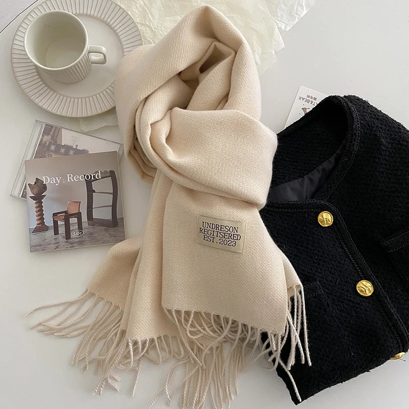 Fashion Solid Cashmere Warm Scarf