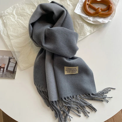 Fashion Solid Cashmere Warm Scarf