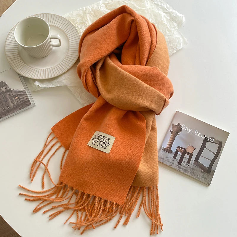 Fashion Solid Cashmere Warm Scarf