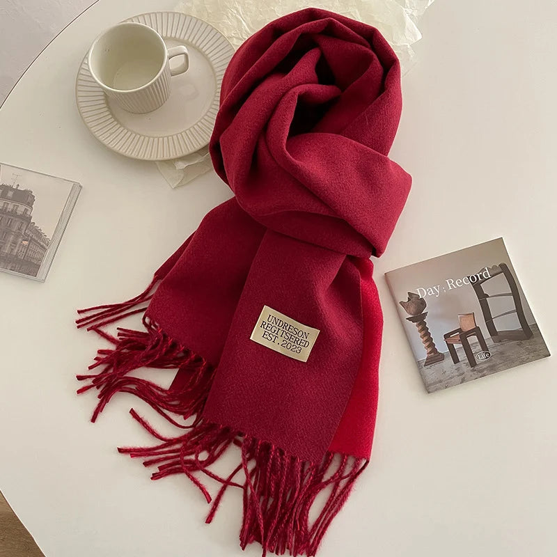 Fashion Solid Cashmere Warm Scarf