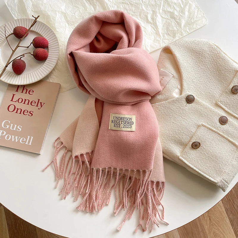 Fashion Solid Cashmere Warm Scarf