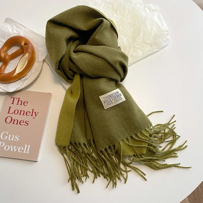 Fashion Solid Cashmere Warm Scarf