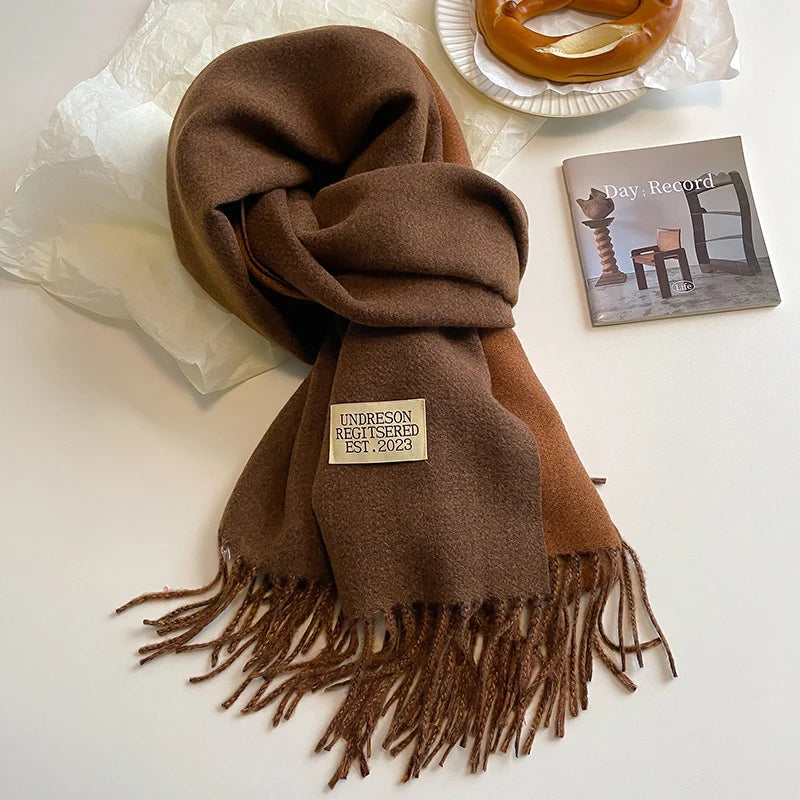 Fashion Solid Cashmere Warm Scarf