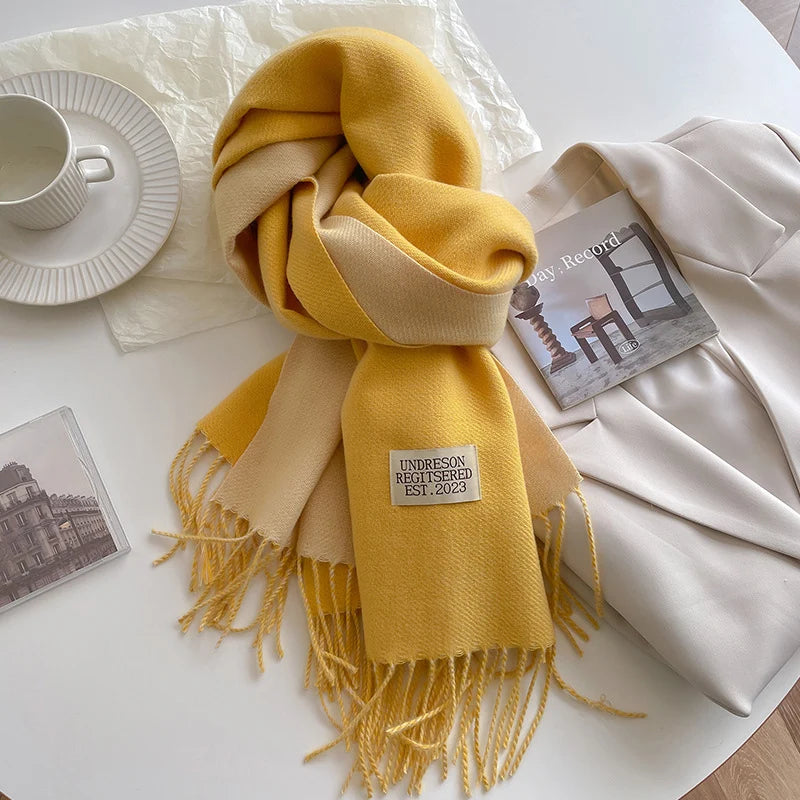 Fashion Solid Cashmere Warm Scarf