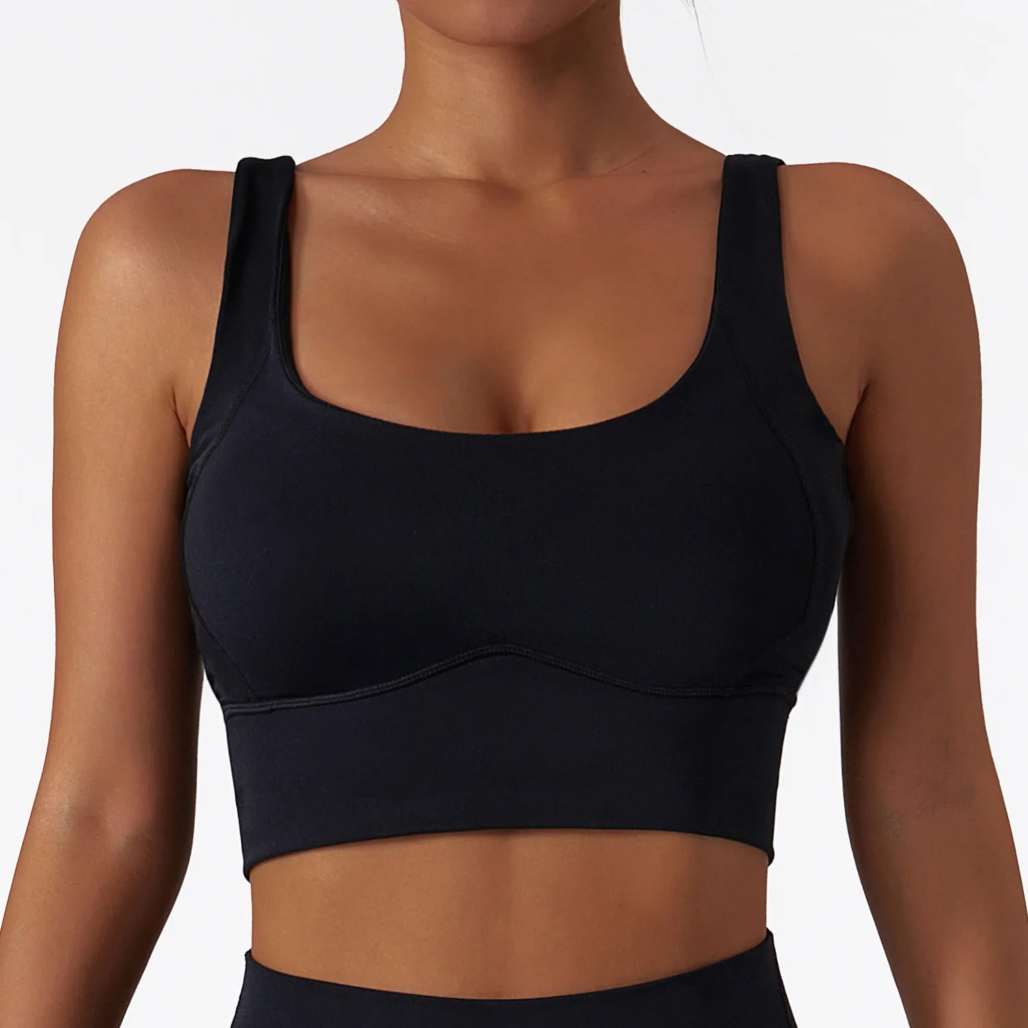 Crop Top Yoga Vest Shockproof With Chest Pad High Strength Fitness Clothing Sports Bra