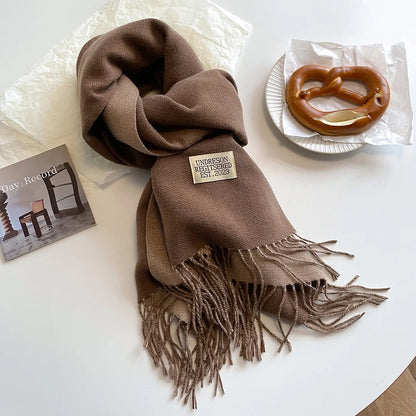 Fashion Solid Cashmere Warm Scarf