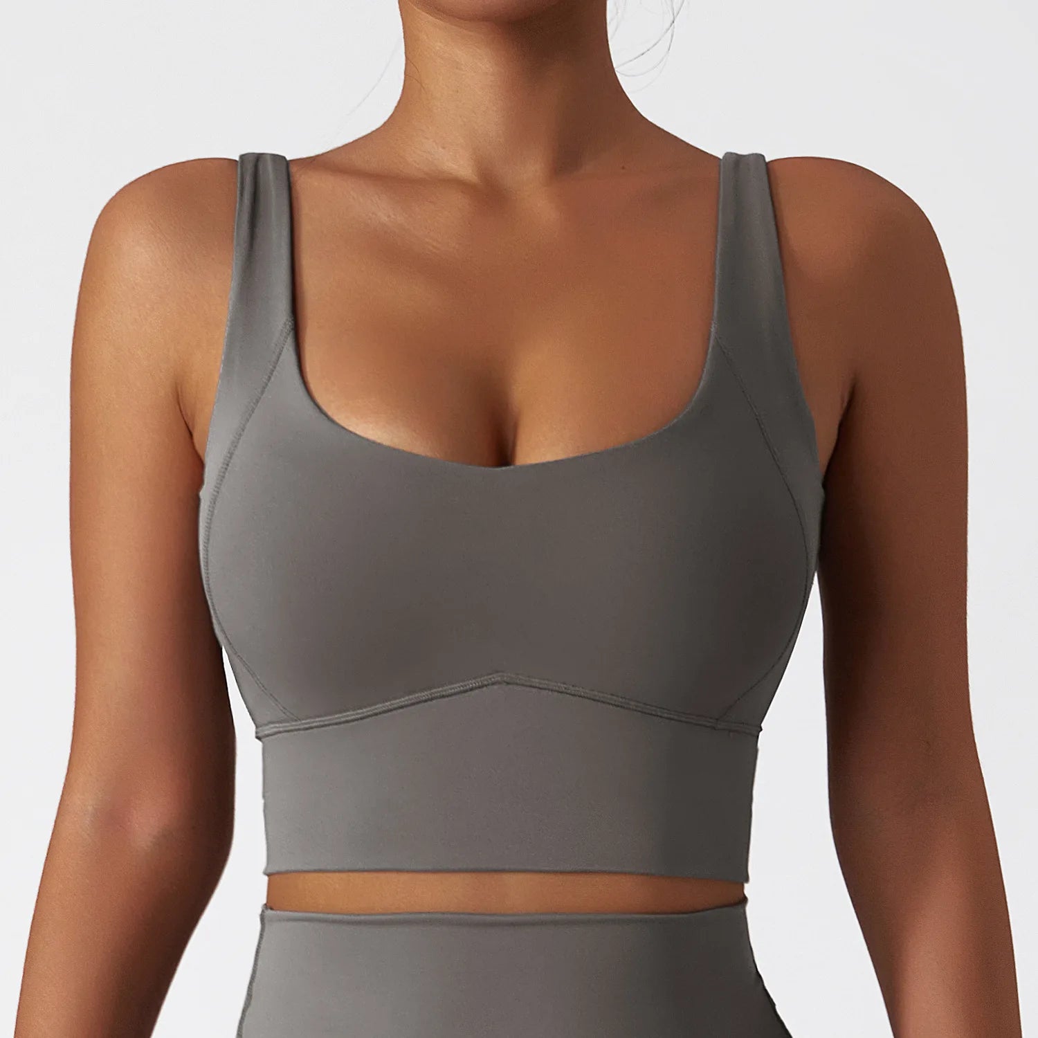 Crop Top Yoga Vest Shockproof With Chest Pad High Strength Fitness Clothing Sports Bra