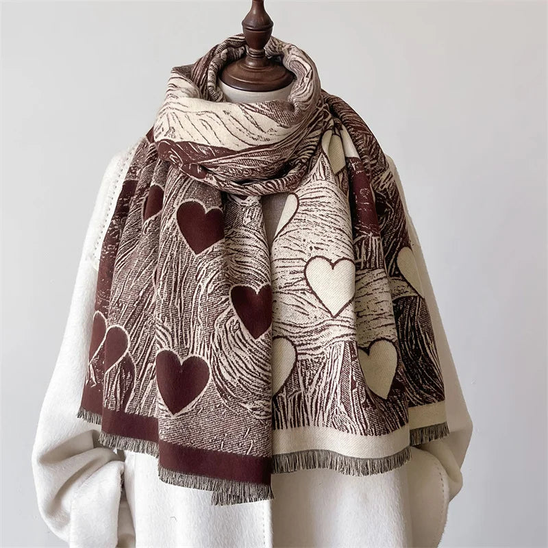 Winter Cashmere Scarf for Women Shawl Wrap Female Luxury Brand