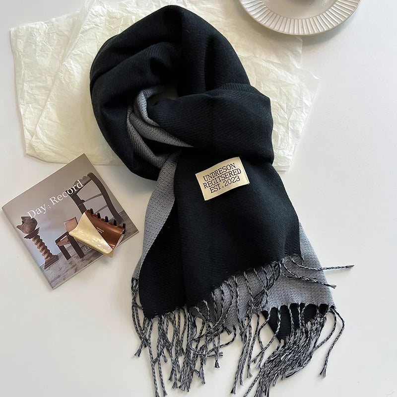 Fashion Solid Cashmere Warm Scarf