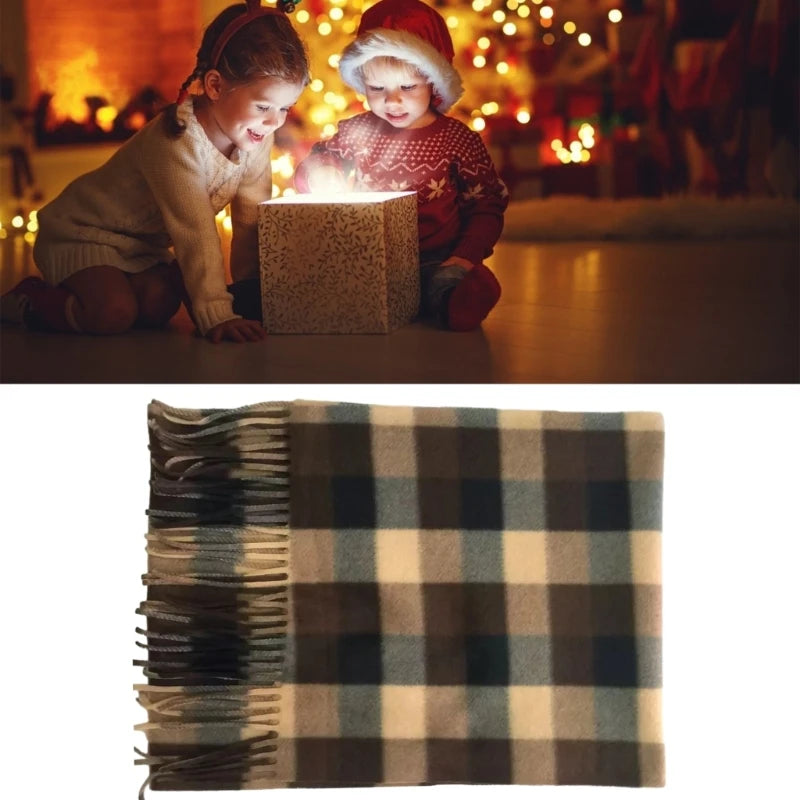 Winter Fall Warm Scarf Big Tartan Scarves Wrap Shawl Classical Tassels