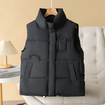 Warm Sleeveless Jacket Fashion Cotton-Padded Vest