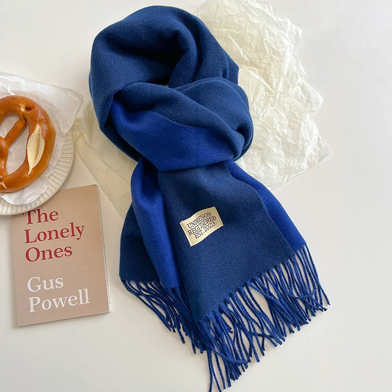 Fashion Solid Cashmere Warm Scarf