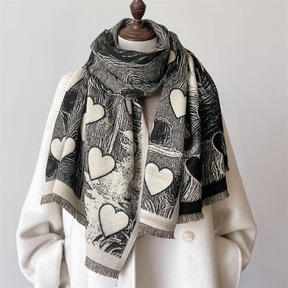 Winter Cashmere Scarf for Women Shawl Wrap Female Luxury Brand