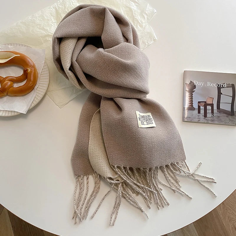 Fashion Solid Cashmere Warm Scarf