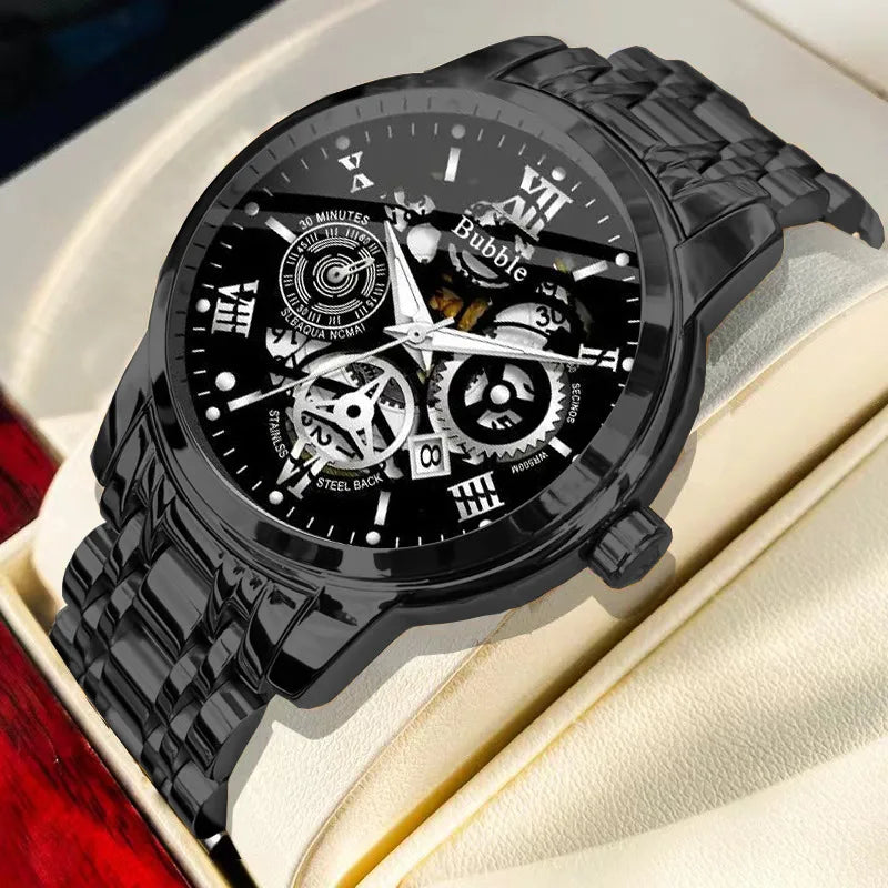 Watch for Men Trendy High End Light Luxury Versatile Quartz Wristwatches Waterproof Roman Hollow Male&