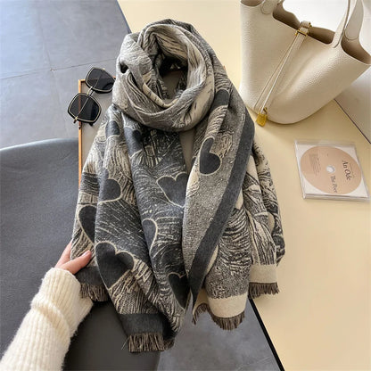 Winter Cashmere Scarf for Women Shawl Wrap Female Luxury Brand