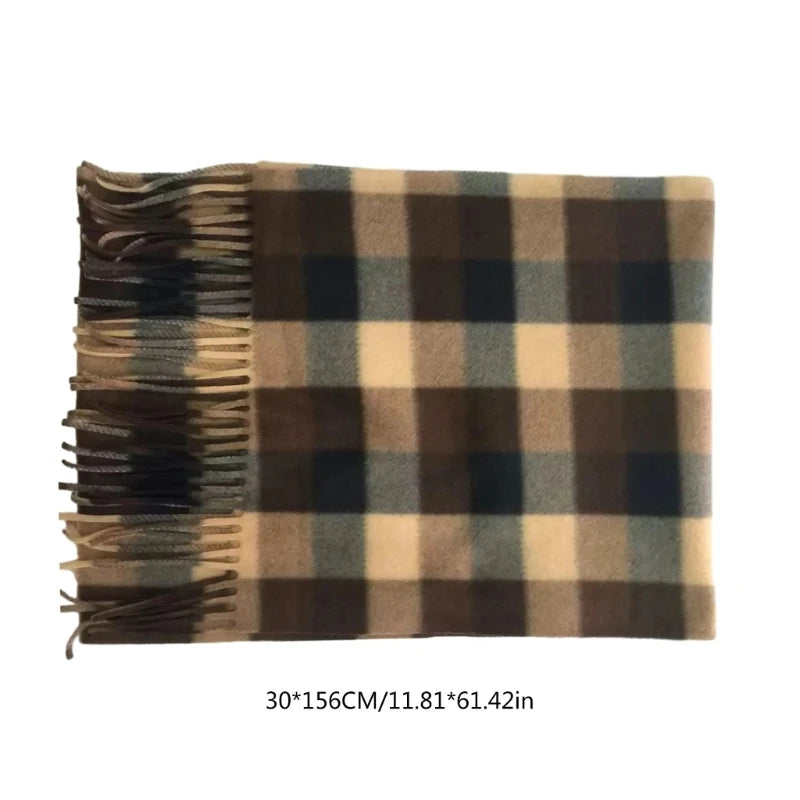 Winter Fall Warm Scarf Big Tartan Scarves Wrap Shawl Classical Tassels