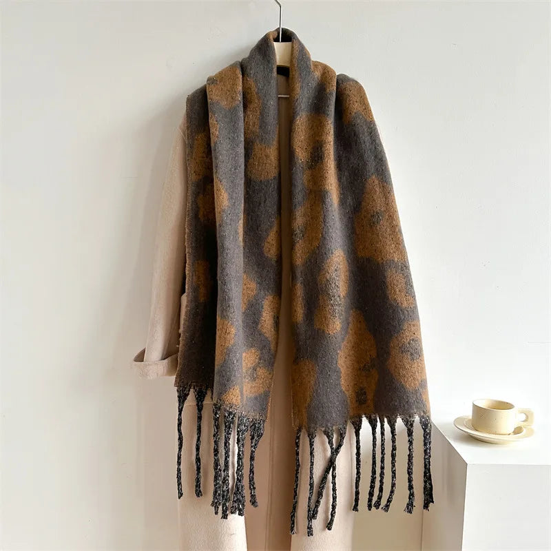 Thicken Warm Shawl Fashion Lady Pashmina Tassel Blanket Bandana Scarves