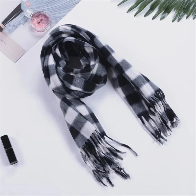 Winter Fall Warm Scarf Big Tartan Scarves Wrap Shawl Classical Tassels