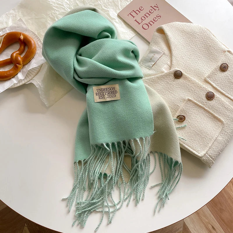 Fashion Solid Cashmere Warm Scarf