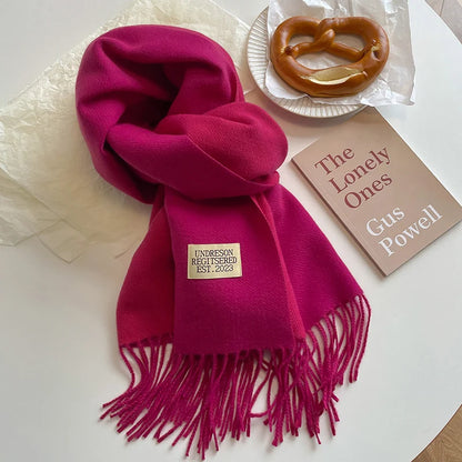 Fashion Solid Cashmere Warm Scarf