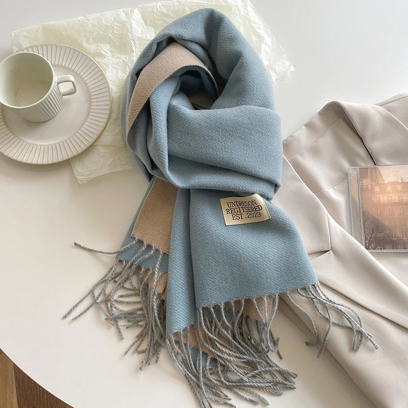 Fashion Solid Cashmere Warm Scarf